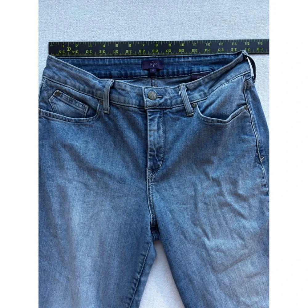 NYDJ Straight Leg Jeans‎ Womens 10 Blue Medium Wash Stretch Denim Made in USA